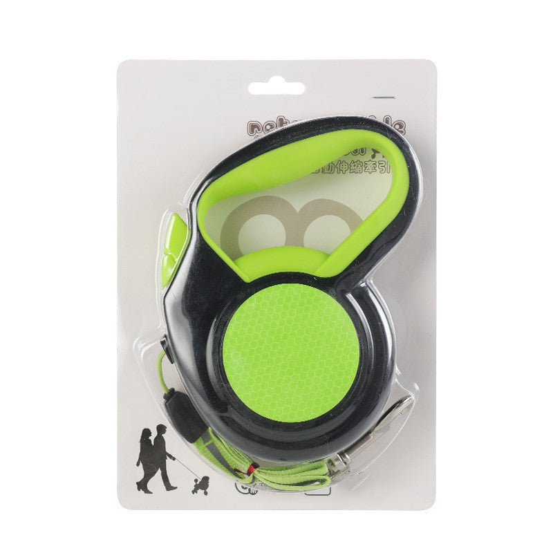 Reflective leash for pets with automatic traction