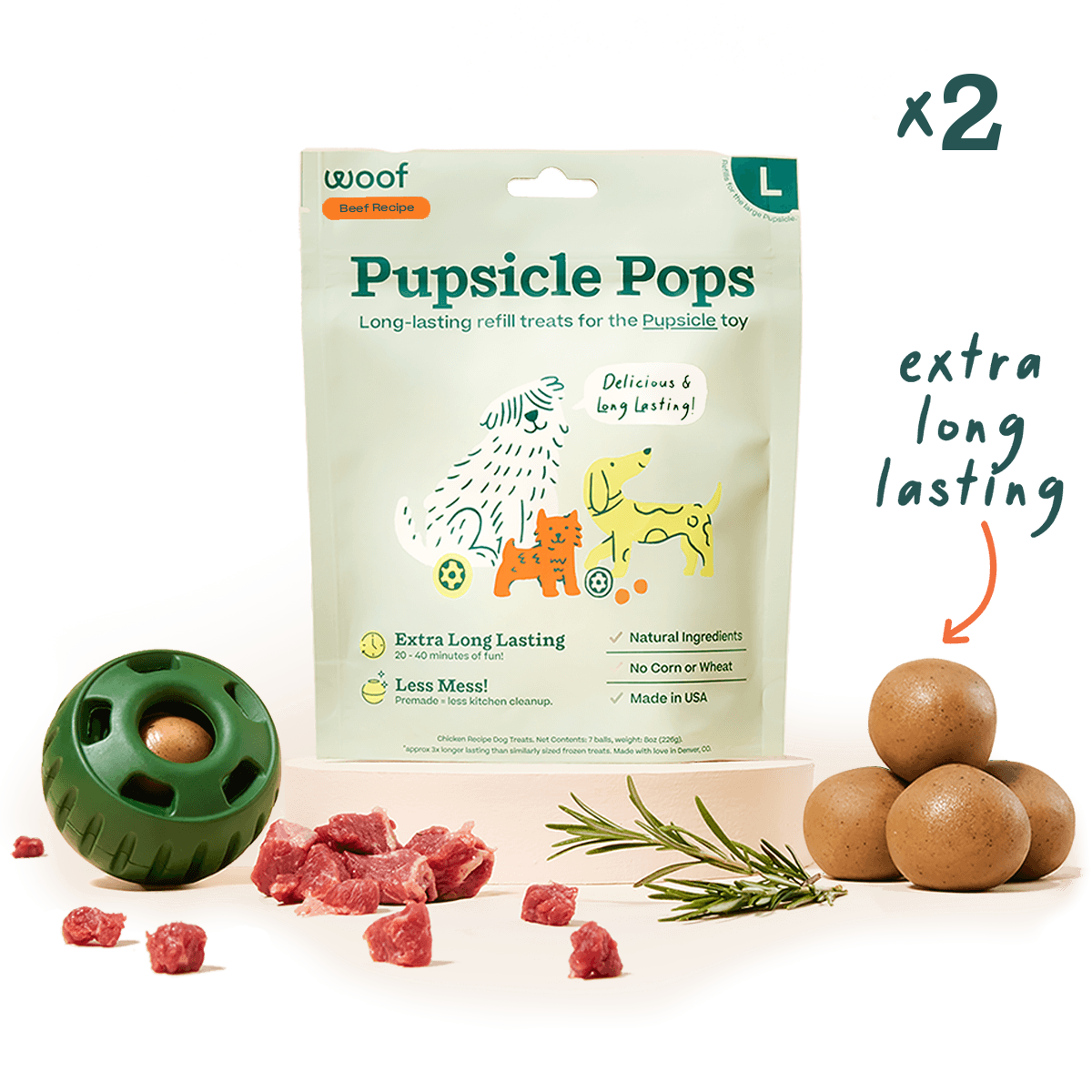 Beef Pops: 2 Pack