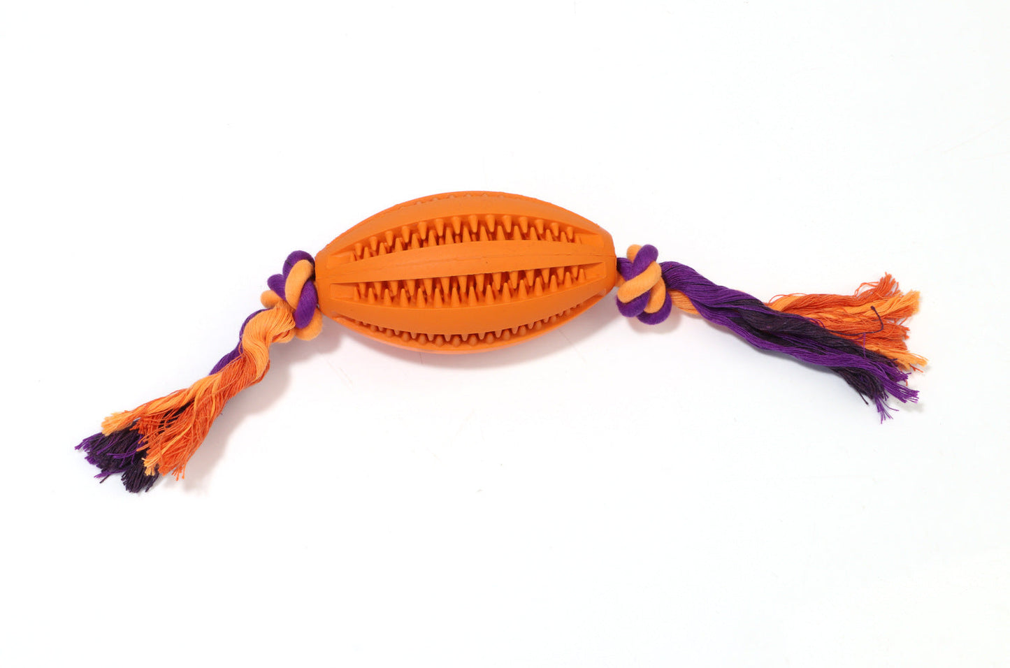 Interactive rubber molar toy for pets with rope