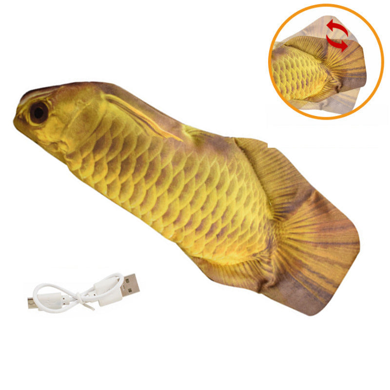 Electric cat simulation jump fish usb charging pet toy
